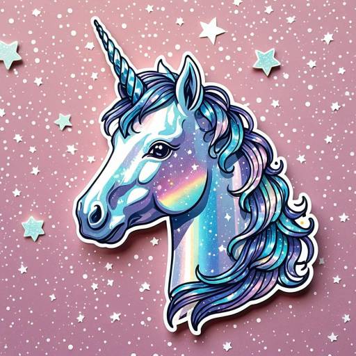 Iridescent Unicorn Sticker Design