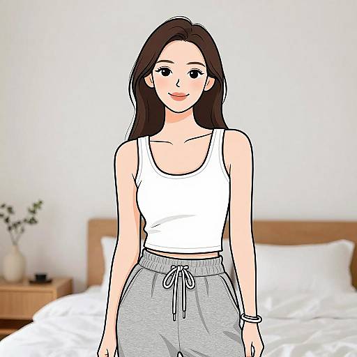 Smiling Woman in Casual Loungewear