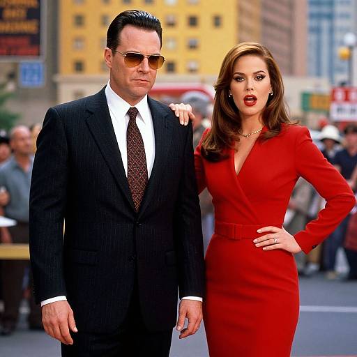 Elegant 80s Wolf of Wall Street Couple