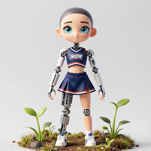 Futuristic Cheerleader Robot Doll