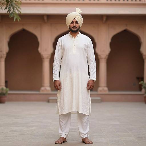 Man in Indian Turban Costume