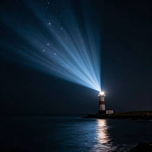 Celestial Lighthouse Illuminating Night