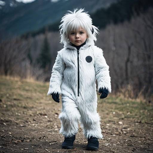 Toddler in Yeti Costume Outdoors