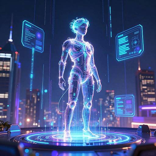 Futuristic AI Creating Digital Art