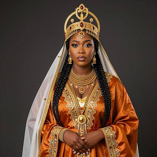 Nubian Queen in Traditional Royal Attire