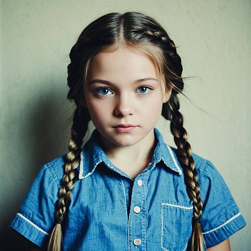 Portrait of Girl in Blue Shirt