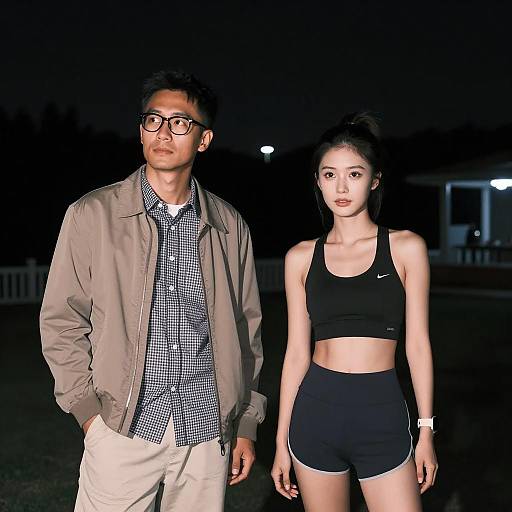 Nighttime Outdoor Portrait of Two People