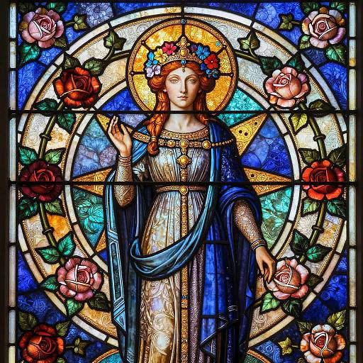 Opulent Elven Queen Stained Glass