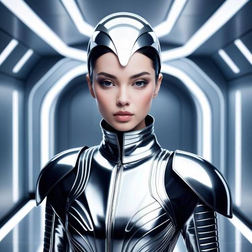 Futuristic Fashion Icon in Armored Elegance