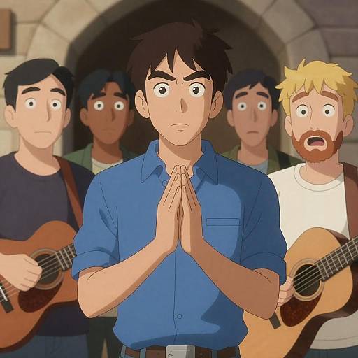 Dynamic Group Animation: Men and Expressions