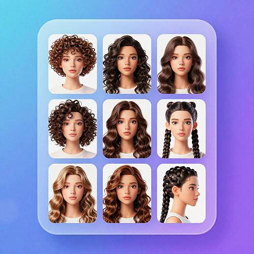 Futuristic Hair Style Filter UI