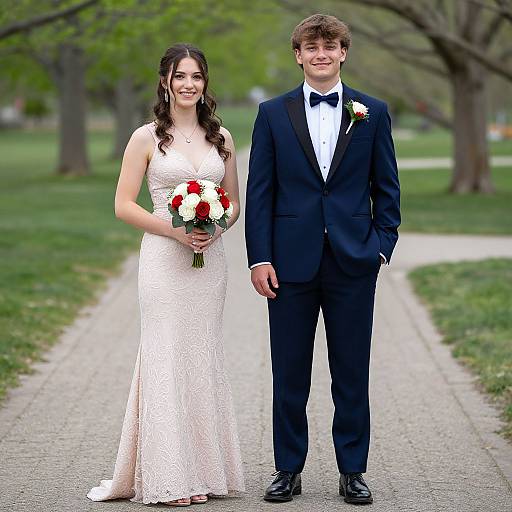 Elegant Prom Couples in Formal Attire