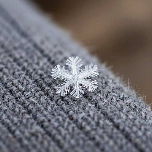 Macro Snowflake on Wool Scarf
