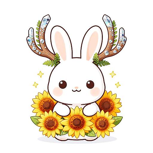 Kawaii Crystal Antler Rabbit