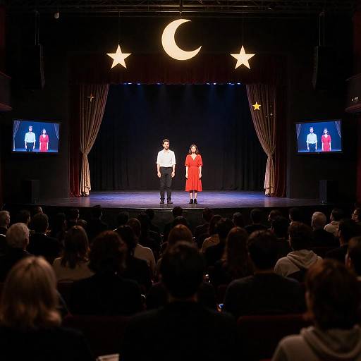Dramatic Theater Stage with Audience
