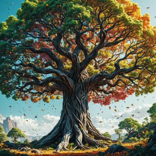 Majestic Tree of Life with Colorful Foliage