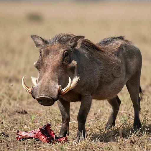 Warthog in Savanna: Captivating Wildlife Shot