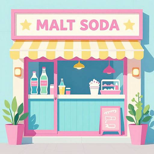 Vintage Malt Soda Shop Paper Cutting