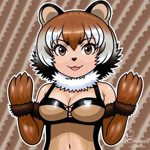 Illustration of American beaver (kemono friends), kemono friends in the style of Kink (tortoiseshell)