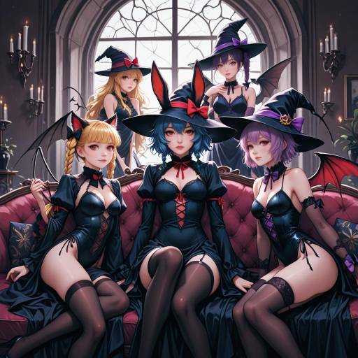 Whimsical Girls with Wings and Ears