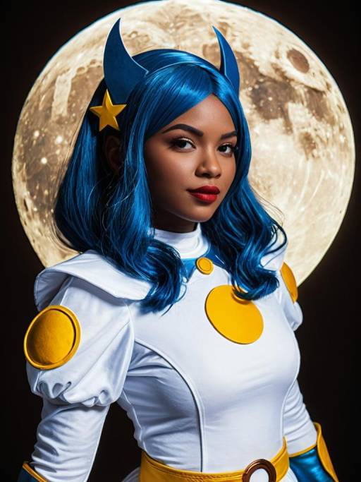 Woman in Moon Girl Cosplay Costume