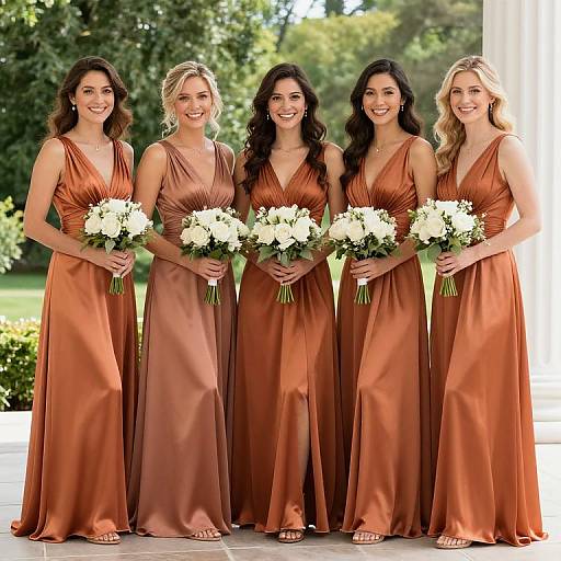 Elegant Copper Bridesmaid Dresses