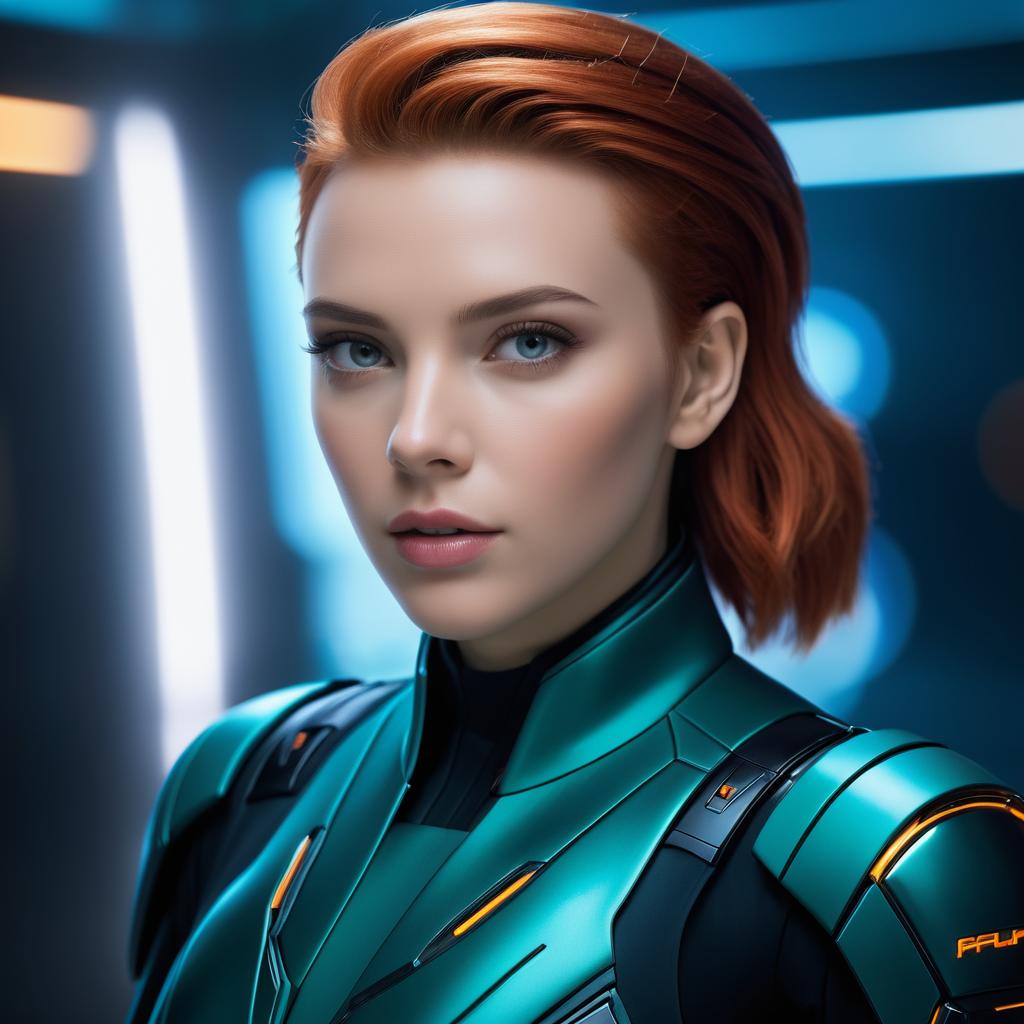 Scarlett Johansson in Sci-Fi Cinematic Style