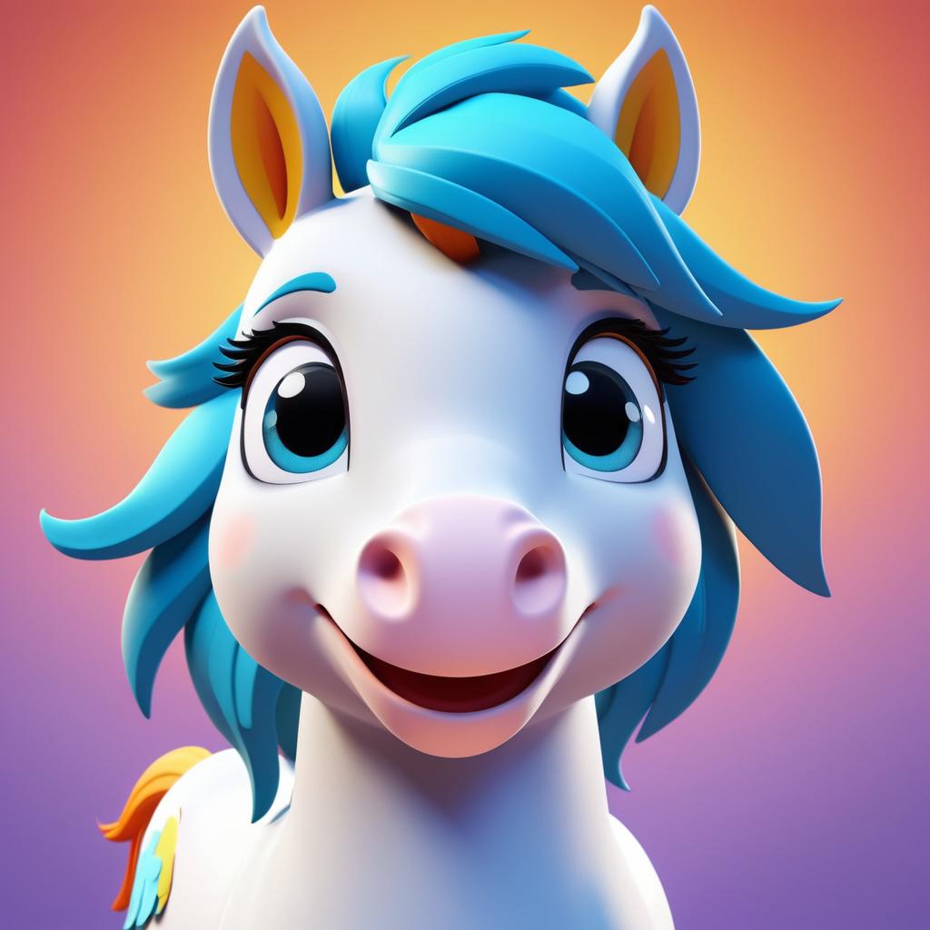 Playful Pegasus: Cartoon Face Design