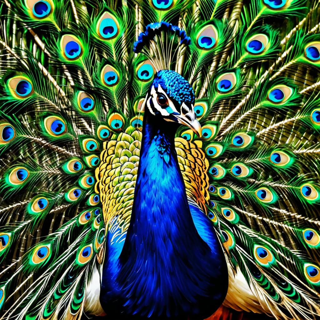 Elegant Peacock in Da Vinci Style Portrait