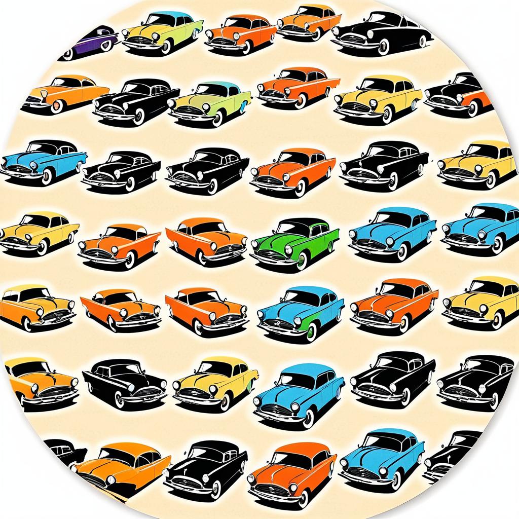 Vintage Cars Die Cut Sticker Design