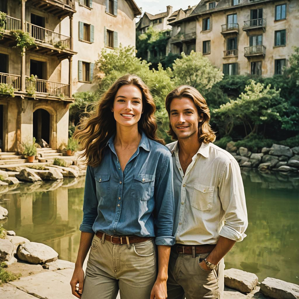 Watercolor Photo of Joyful Couple