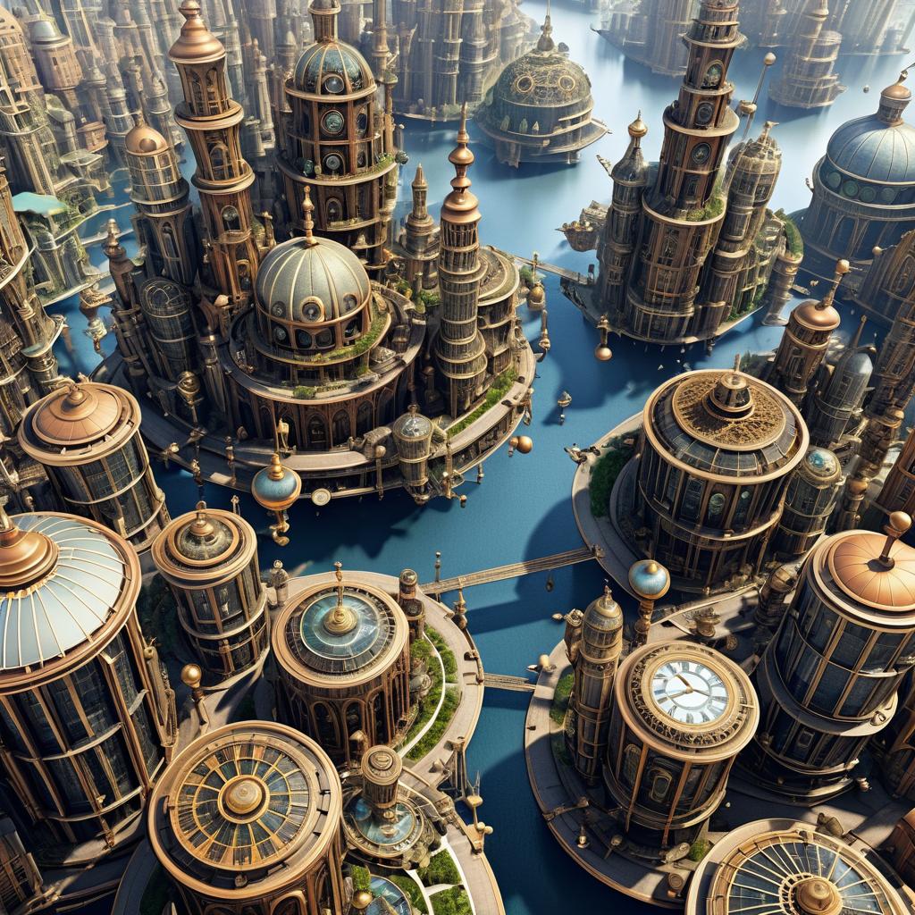 Steampunk Metropolis: A Bird's-Eye View