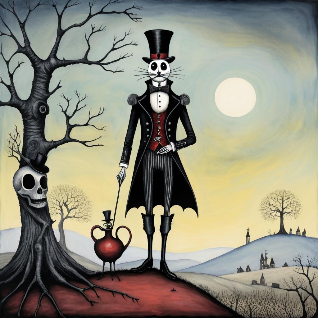 Whimsical Tim Burton-Inspired Tin Soldier Art