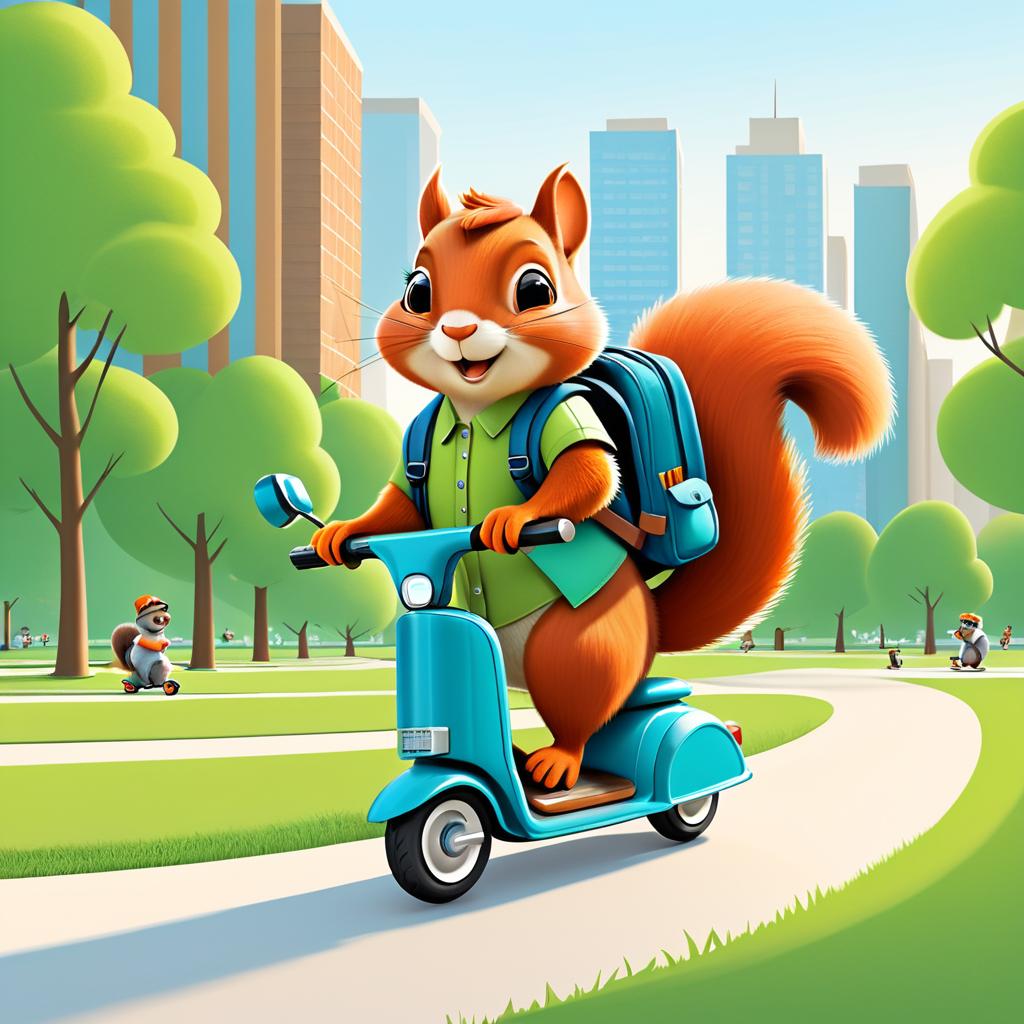 Squirrel on a Scooter Adventure