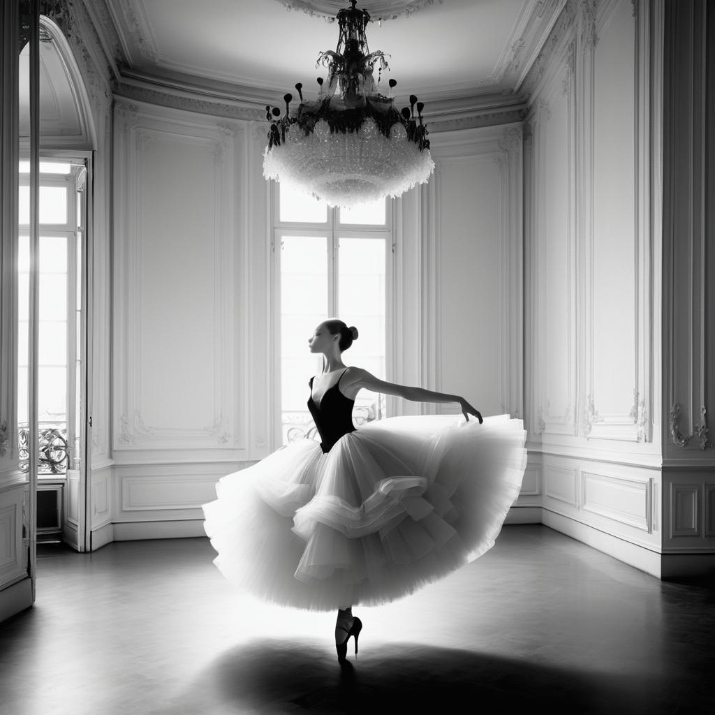 Elegant Ballerina in Parisian Glamour