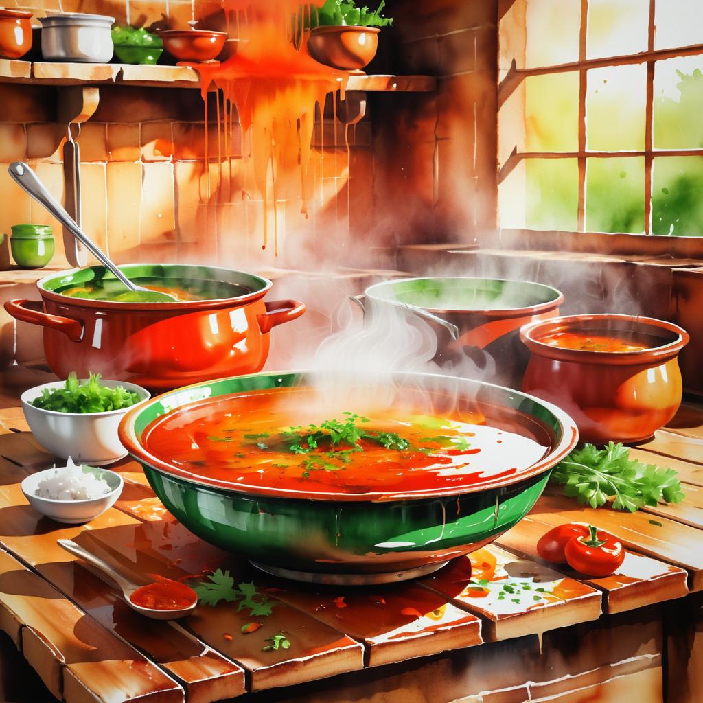 Warm Comfort: Bowl of Spicy Soup