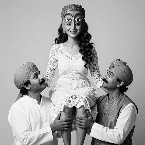 Dramatic Black and White Portrait Scene