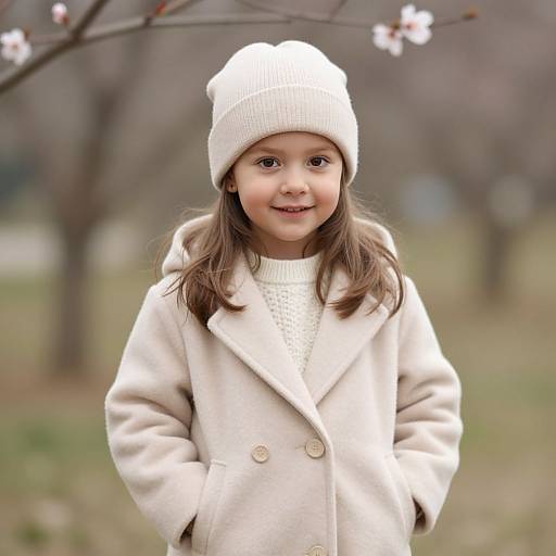 Cute Baby in Winter Outfit Outdoors