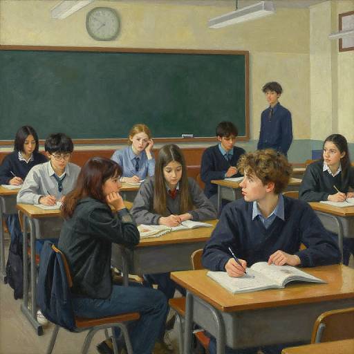 Lively College Classroom in Hopper Style