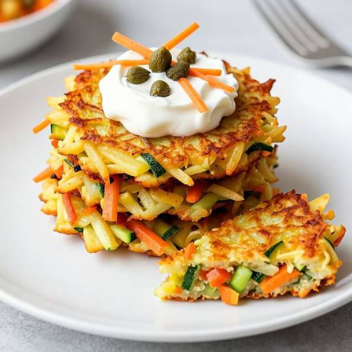 Golden Veggie-Packed Latkes Stack