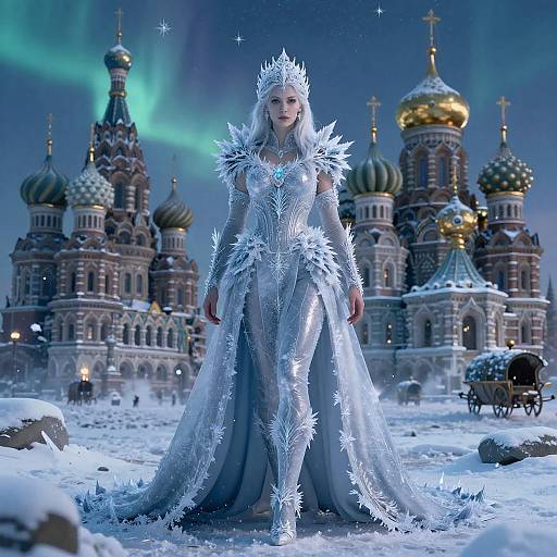 Frostbound Huntress in Majestic Ruins