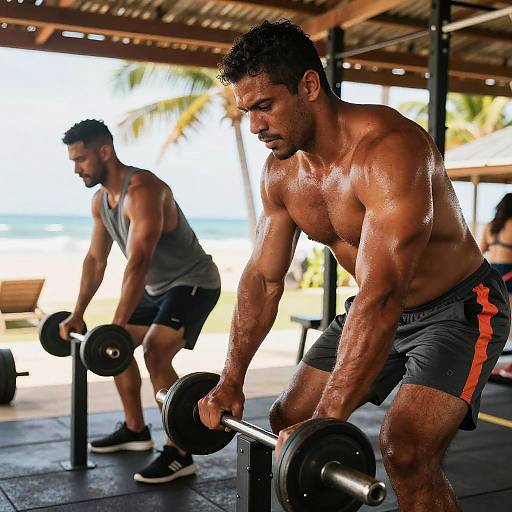 Puerto Rican Bodybuilders Training Outdoors