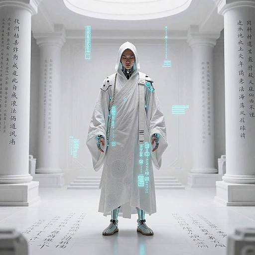 Futuristic Hacker Monk Portrait