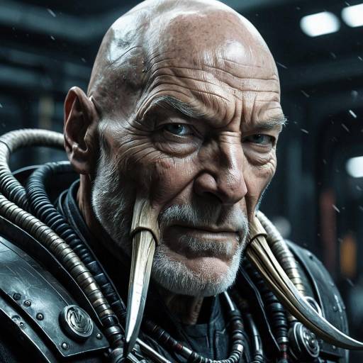 Cyberpunk Elder with Tusks Portrait