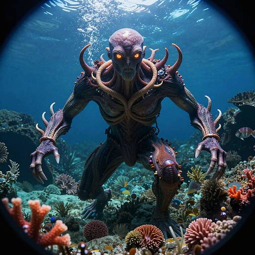 Epic Underwater Cyberpunk Coral Golem