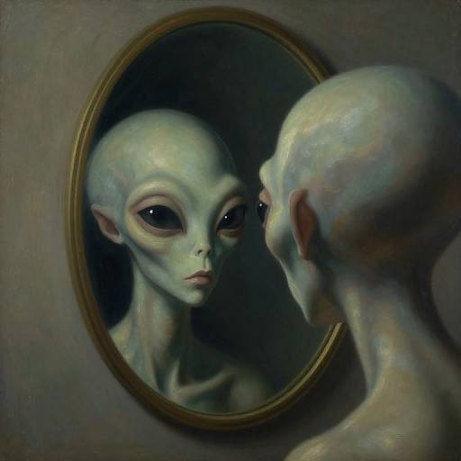 Surreal Dead Alien Face Mirror