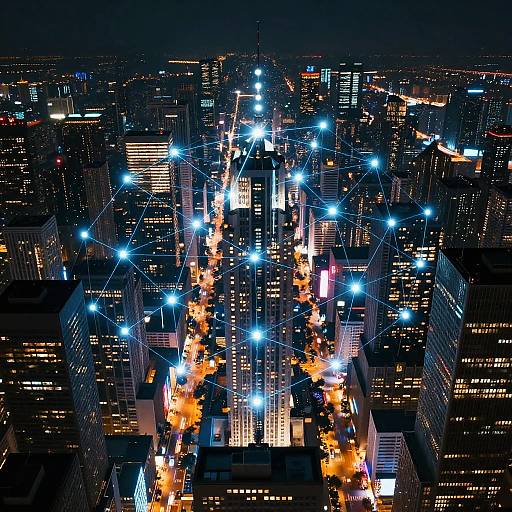 Futuristic Telefonnetze Neon Cityscape