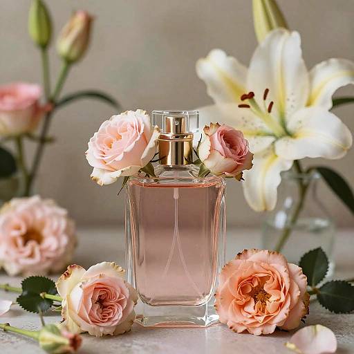 Elegant Floral Perfume Bottle Design