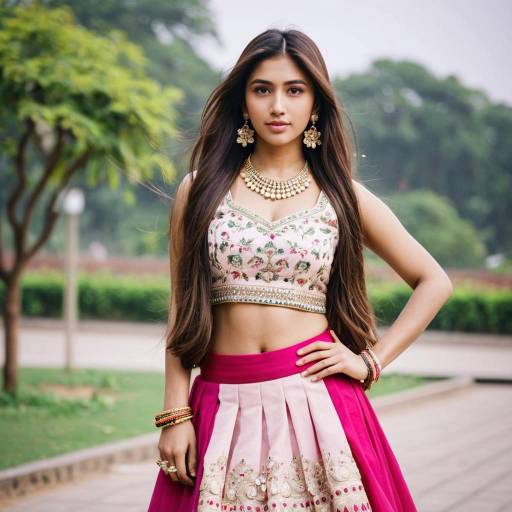 Elegant K-Pop Inspired Lehenga Choli Look