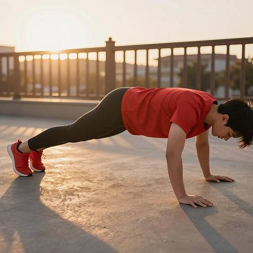 Sunlit Outdoor Push-Up Workout